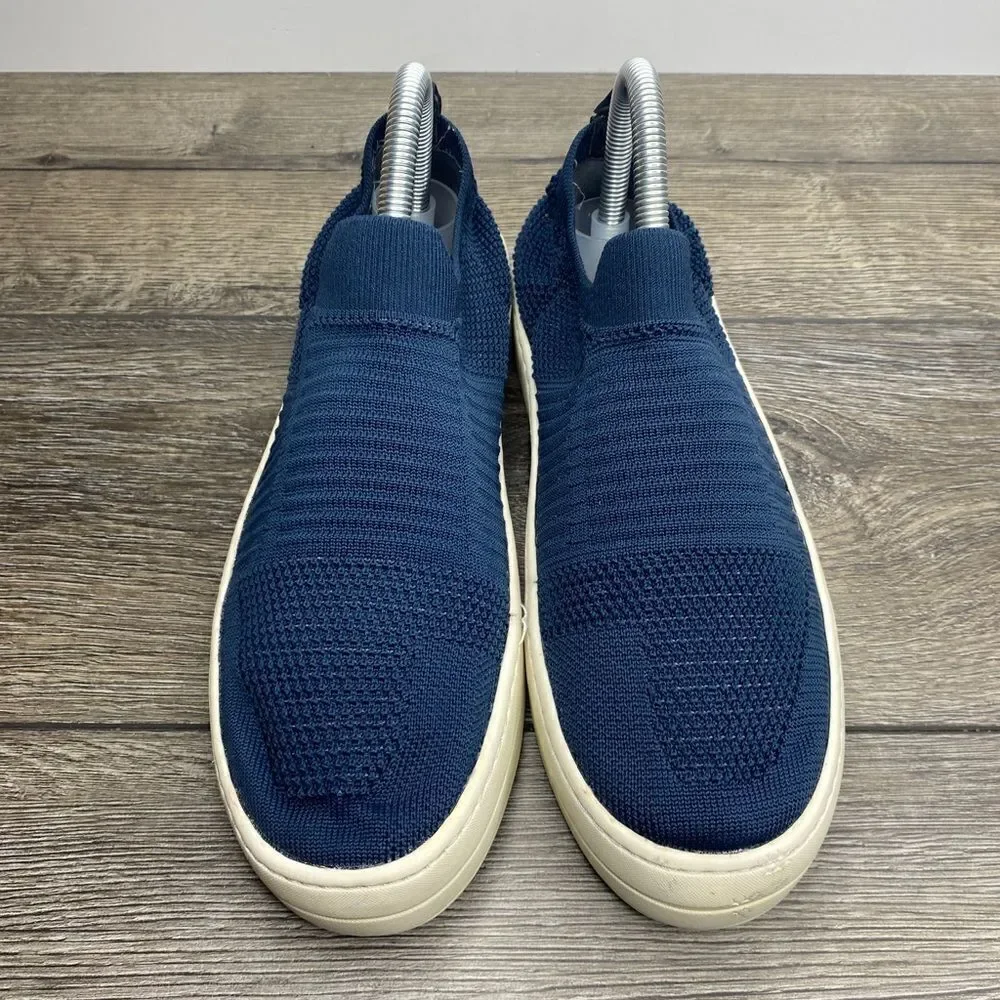 J / SLIDES HILO PLATFORM NAVY BLUE SLIP ON SHOES SZ 10.